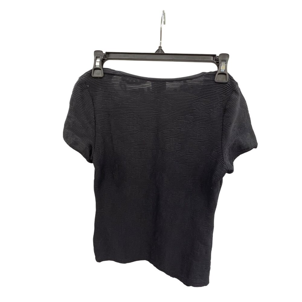 Armani Collezioni Womens Black Textured Blouse Shirt Size 2 SKU 8472 - Picture 4 of 9